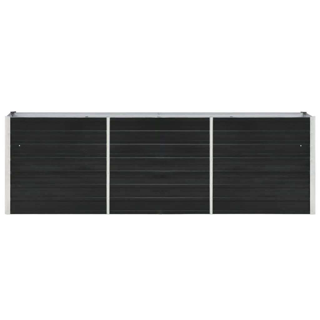 Tuinbak verhoogd – Bloembak – Plantenbak – Moestuinbak – Bak voor Balkon – Gegalvaniseerd Staal – 240 x 40 x 77 cm – Antraciet – Duurzaam & Weerbestendig