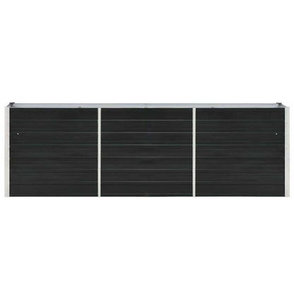 Tuinbak verhoogd – Bloembak – Plantenbak – Moestuinbak – Bak voor Balkon – Gegalvaniseerd Staal – 240 x 40 x 77 cm – Antraciet – Duurzaam & Weerbestendig
