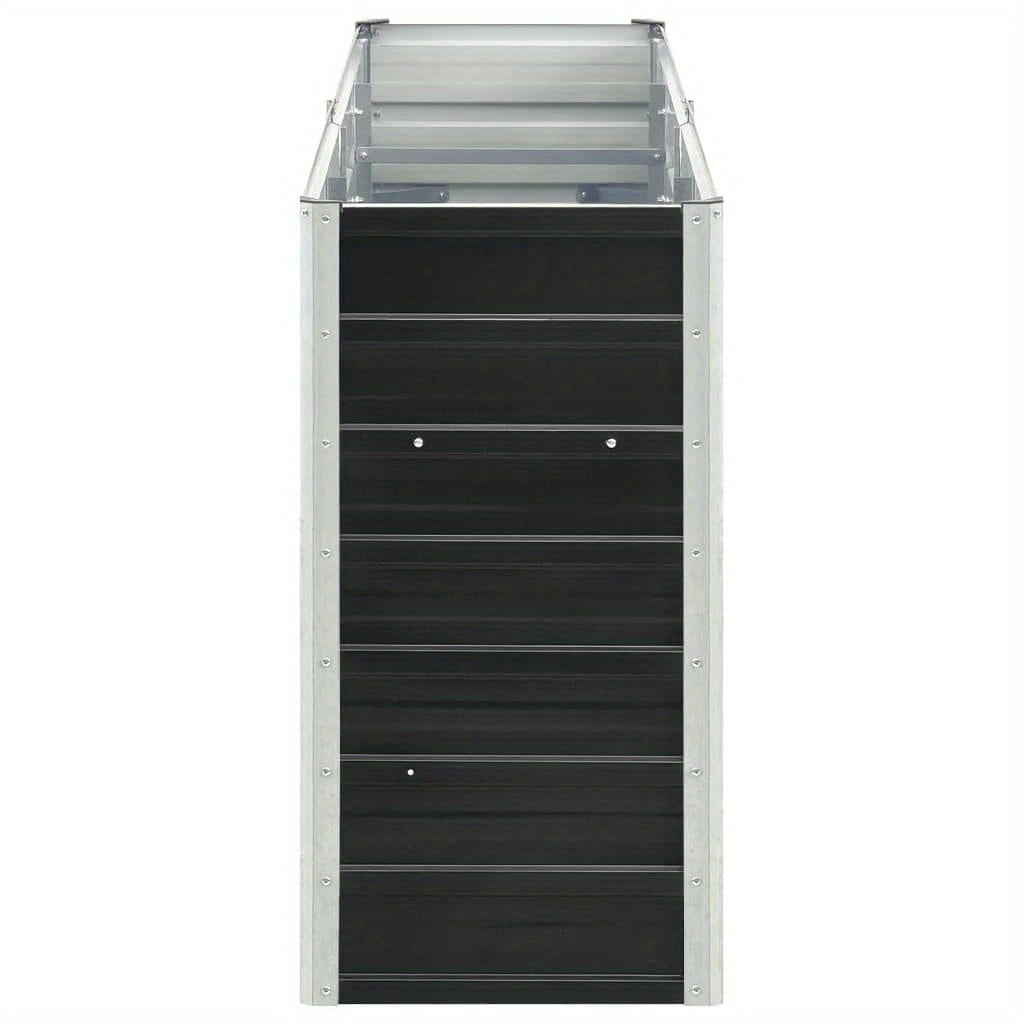 Tuinbak verhoogd – Bloembak – Plantenbak – Moestuinbak – Bak voor Balkon – Gegalvaniseerd Staal – 240 x 40 x 77 cm – Antraciet – Duurzaam & Weerbestendig