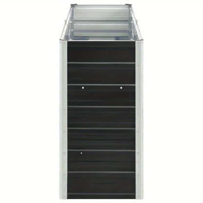 Tuinbak verhoogd – Bloembak – Plantenbak – Moestuinbak – Bak voor Balkon – Gegalvaniseerd Staal – 240 x 40 x 77 cm – Antraciet – Duurzaam & Weerbestendig