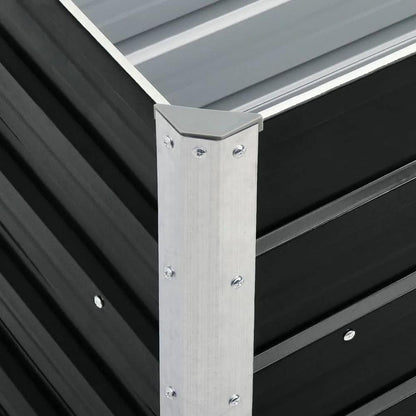 Tuinbak verhoogd – Bloembak – Plantenbak – Moestuinbak – Bak voor Balkon – Gegalvaniseerd Staal – 240 x 40 x 77 cm – Antraciet – Duurzaam & Weerbestendig