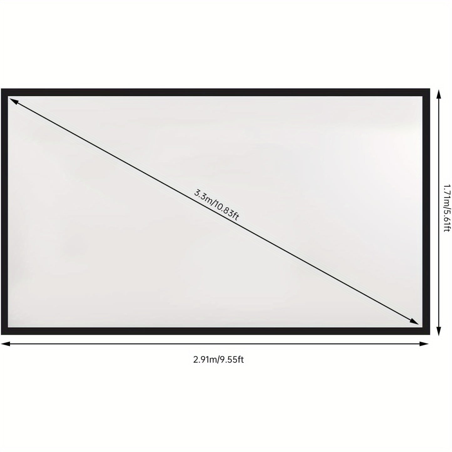 Projectiescherm – Beamer Scherm – Presentatiescherm – Thuisbioscoop Scherm – Gaming Scherm – 3,3m-4,06m Grootte – Aluminium Frame – 4K HD Beeldkwaliteit – Eenvoudig Te Installeren