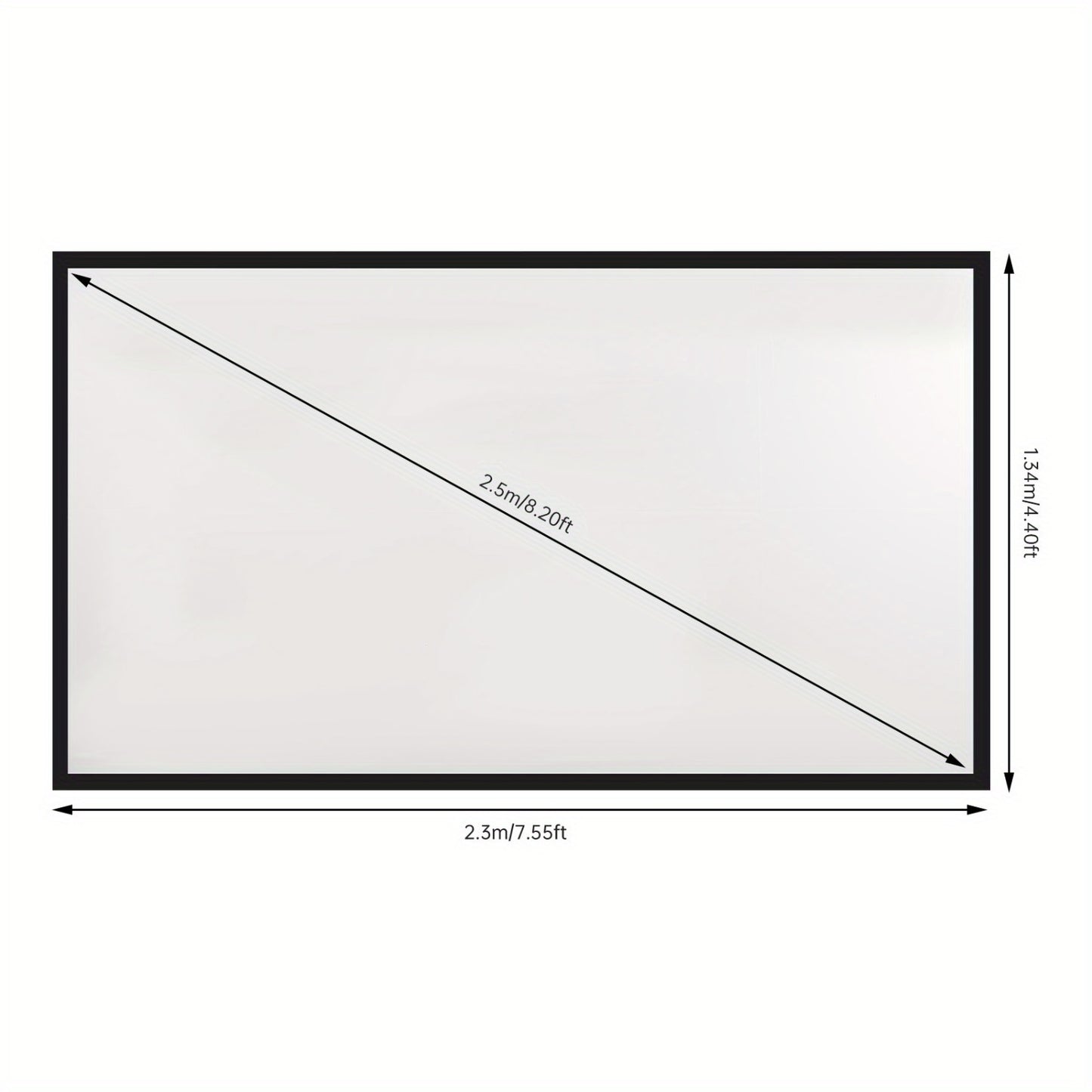 Projectiescherm – Beamer Scherm – Projectiedoek – Projector Scherm – Beamerscherm – 100 Inch – 16:9 Beeldverhouding – Aluminium Frame