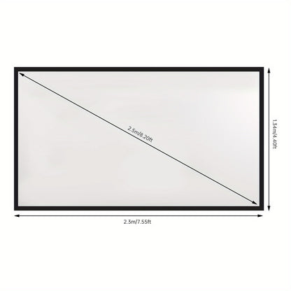 Projectiescherm – Beamer Scherm – Projectiedoek – Projector Scherm – Beamerscherm – 100 Inch – 16:9 Beeldverhouding – Aluminium Frame