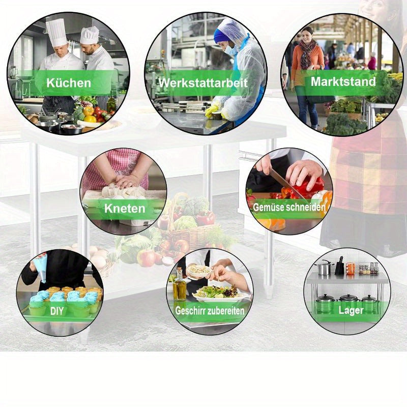 RVS Werkbank – Werktafel – RVS Werktafel – Keukenwerkbank – Roestvrijstalen Werkbank – 100 cm Lang – Verstelbare Poten – Max. Draagvermogen 250 kg