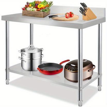 RVS Werkbank – Werktafel – RVS Werktafel – Keukenwerkbank – Roestvrijstalen Werkbank – 100 cm Lang – Verstelbare Poten – Max. Draagvermogen 250 kg