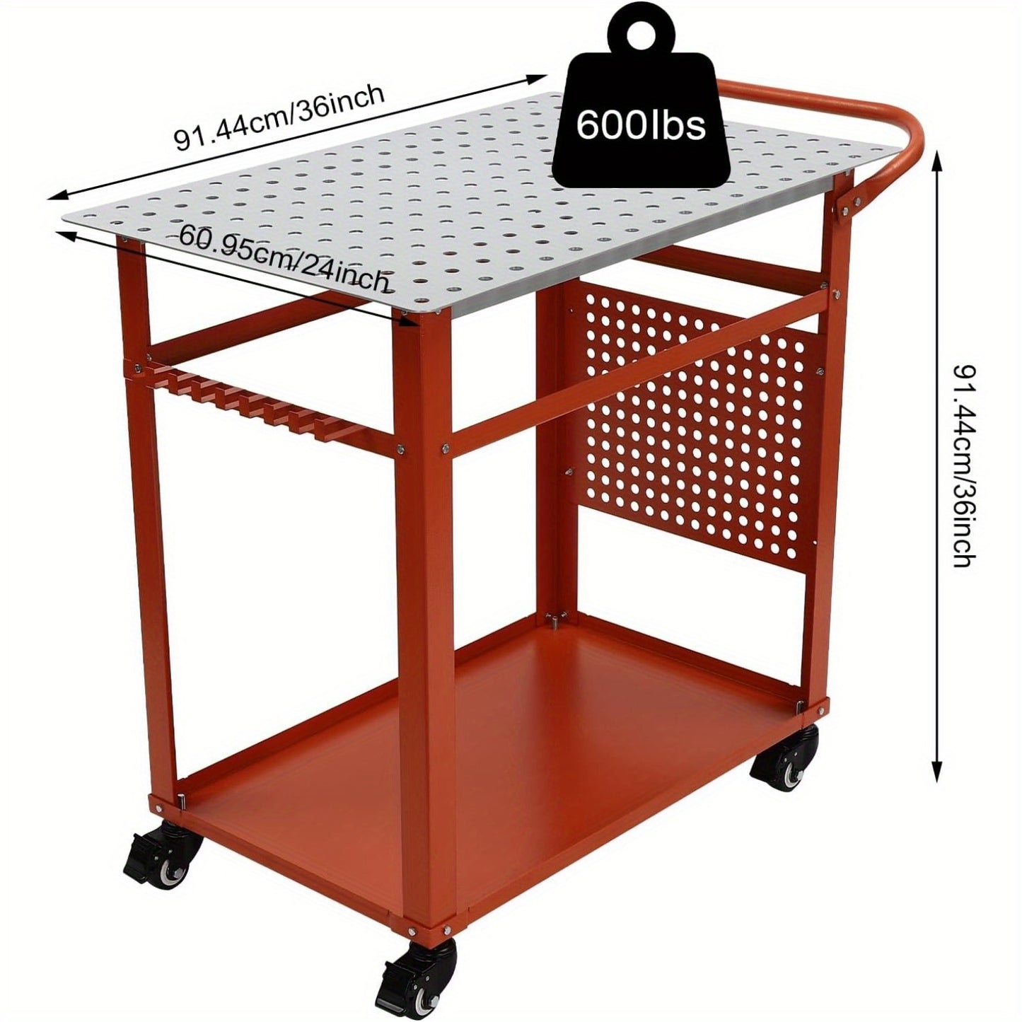 Laswerkbank – Lastafel – Soldeertafel – Werkbank – Mobiele Werktafel – Stalen Werkbank – 272 kg Draagvermogen – Verstelbare Poten & Opbergruimte