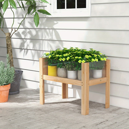 Hoogte Plantenbak – Verhoogde Bloembak – Plantenzak – Kweekbak – Tuinbak – Natuurlijk Vurenhout – 50 Liter Inhoud