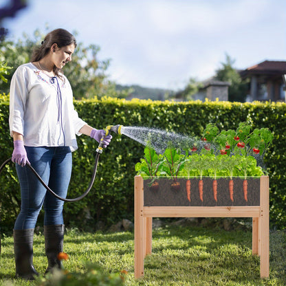Hoogte Plantenbak – Verhoogde Bloembak – Plantenzak – Kweekbak – Tuinbak – Natuurlijk Vurenhout – 50 Liter Inhoud