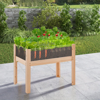 Hoogte Plantenbak – Verhoogde Bloembak – Plantenzak – Kweekbak – Tuinbak – Natuurlijk Vurenhout – 50 Liter Inhoud