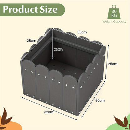 Plantenbak – Bloembak – Plantenpot – Tuinbak – Balkonbak – Weerbestendig HDPE – Met Drainagegaten – Grijs – Set van 2