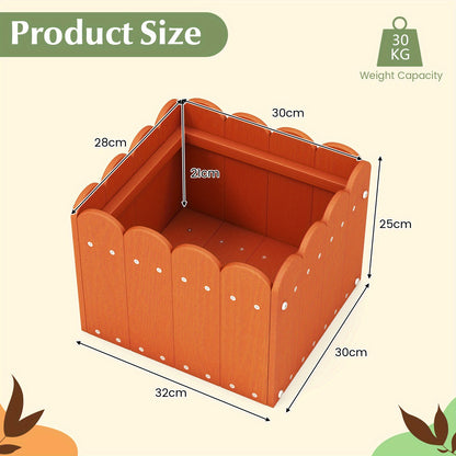 Bloempot – Plantenbak – Plantenpot – Plantenbakje – Bloembak – Weerbestendig HDPE – Drainage Gaten – Set van 2 – Rechthoekig – Verhoogd