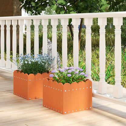 Bloempot – Plantenbak – Plantenpot – Plantenbakje – Bloembak – Weerbestendig HDPE – Drainage Gaten – Set van 2 – Rechthoekig – Verhoogd