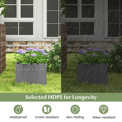 Plantenbak – Bloembak – Plantenpot – Tuinbak – Balkonbak – Weerbestendig HDPE – Met Drainagegaten – Grijs – Set van 2