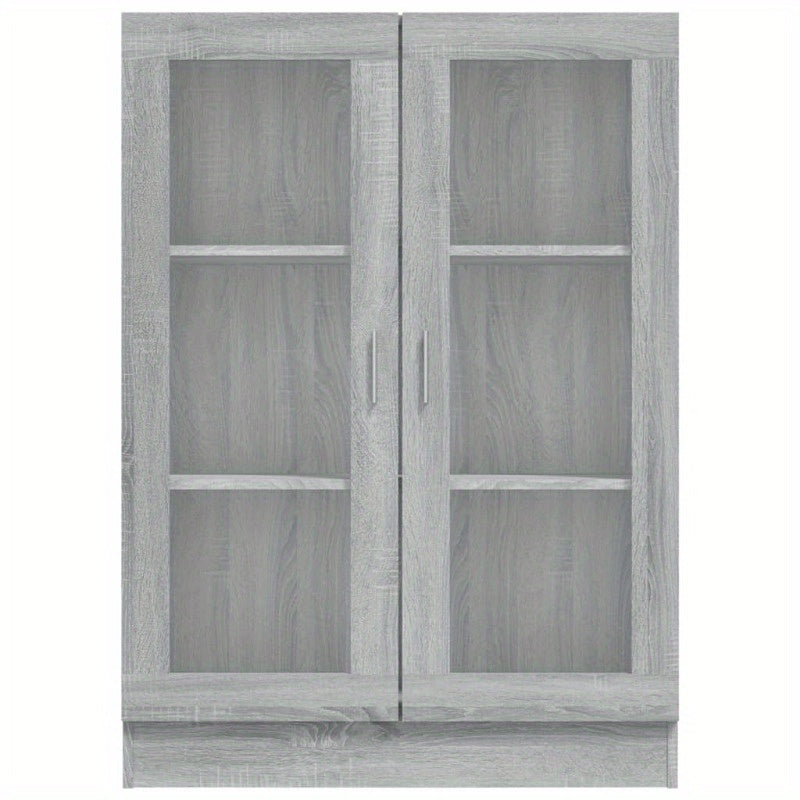 Vitrinekast – Opbergkast – Displaykast – Wandkast – Boekenkast – Grijs – Compacte Afmetingen 82,5x30,5x115cm – Stevig Materiaal