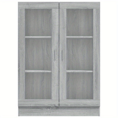Vitrinekast – Opbergkast – Displaykast – Wandkast – Boekenkast – Grijs – Compacte Afmetingen 82,5x30,5x115cm – Stevig Materiaal