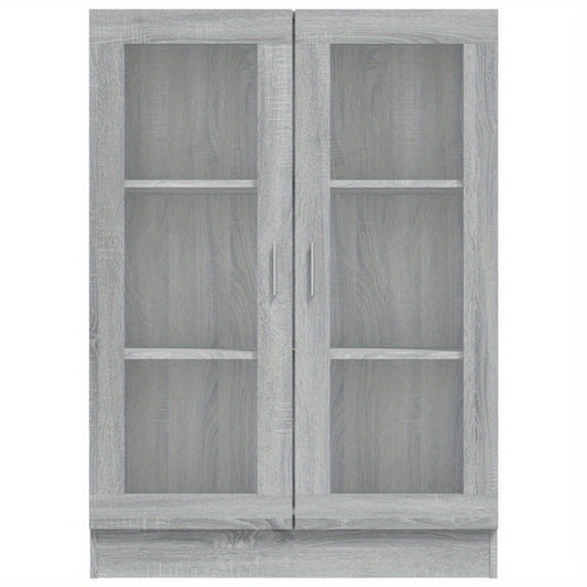Vitrinekast – Opbergkast – Displaykast – Wandkast – Boekenkast – Grijs – Compacte Afmetingen 82,5x30,5x115cm – Stevig Materiaal