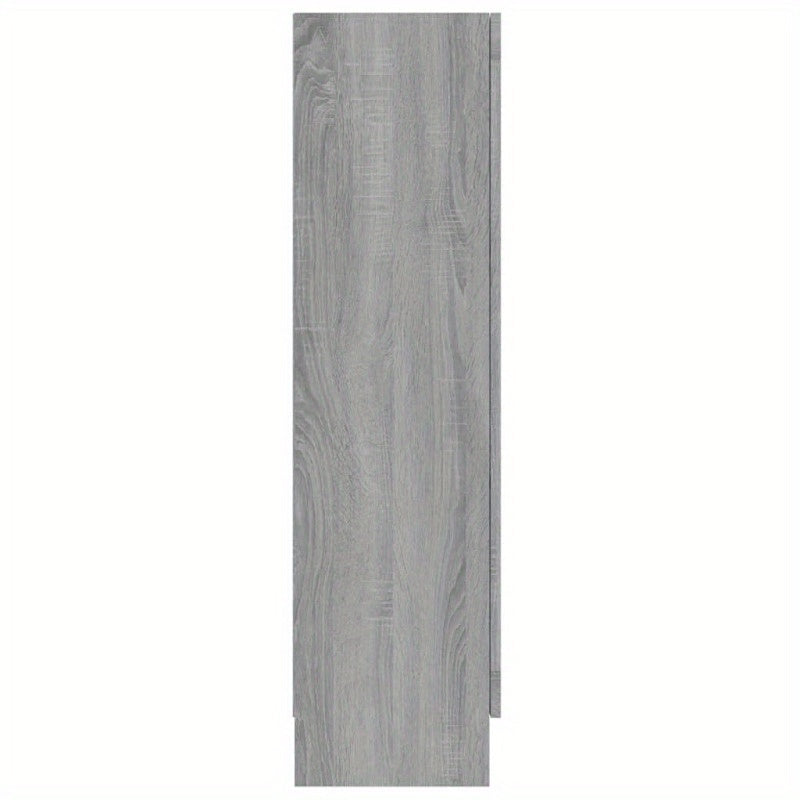 Vitrinekast – Opbergkast – Displaykast – Wandkast – Boekenkast – Grijs – Compacte Afmetingen 82,5x30,5x115cm – Stevig Materiaal