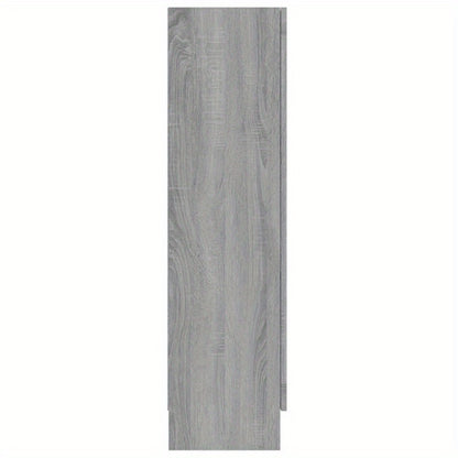 Vitrinekast – Opbergkast – Displaykast – Wandkast – Boekenkast – Grijs – Compacte Afmetingen 82,5x30,5x115cm – Stevig Materiaal