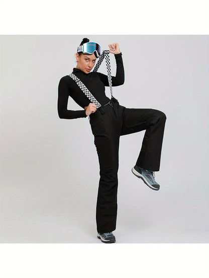 Skibroek Dames – Wintersportbroek – Snowboardbroek – Sneeuwbroek – Ski Salopette – Winddicht – Warm Gevoerd – Verstelbare Bretels – Polyester