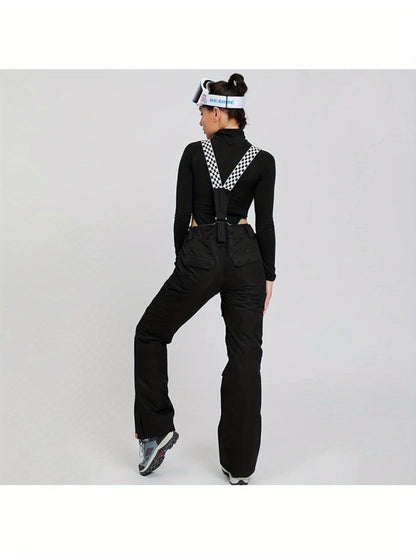 Skibroek Dames – Wintersportbroek – Snowboardbroek – Sneeuwbroek – Ski Salopette – Winddicht – Warm Gevoerd – Verstelbare Bretels – Polyester