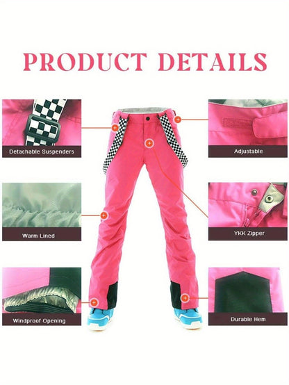 Skibroek – Wintersportbroek – Snowboardbroek – Winterbroek – Ski Salopette – Dames – Winddicht – Warm Polyester