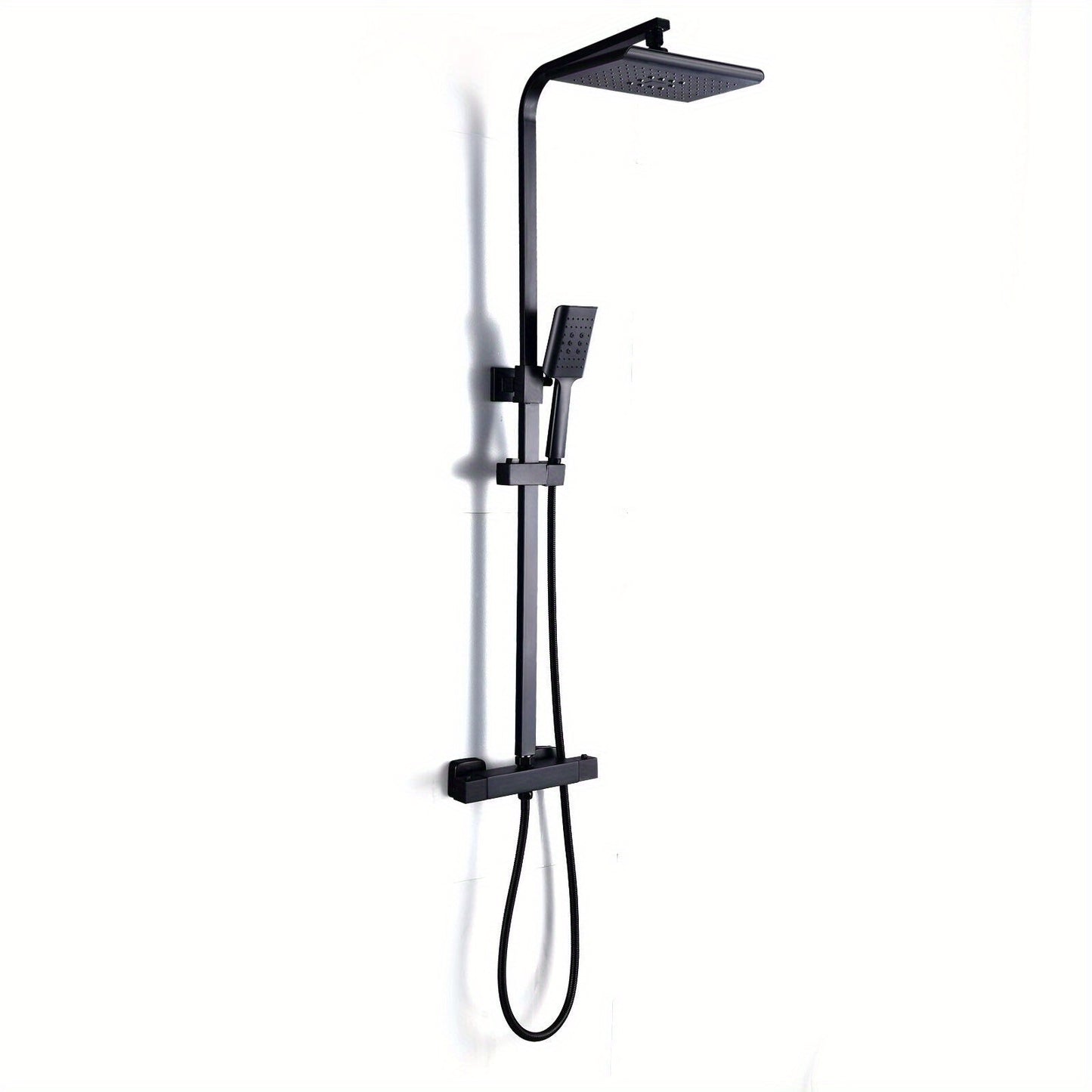 Thermostatisch Douche Systeem – Regendouche – Doucheset – Douchekraan – Handdouche – Zwart Design – Constante Watertemperatuur – Antiroest Coating