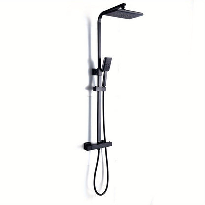 Thermostatisch Douche Systeem – Regendouche – Doucheset – Douchekraan – Handdouche – Zwart Design – Constante Watertemperatuur – Antiroest Coating
