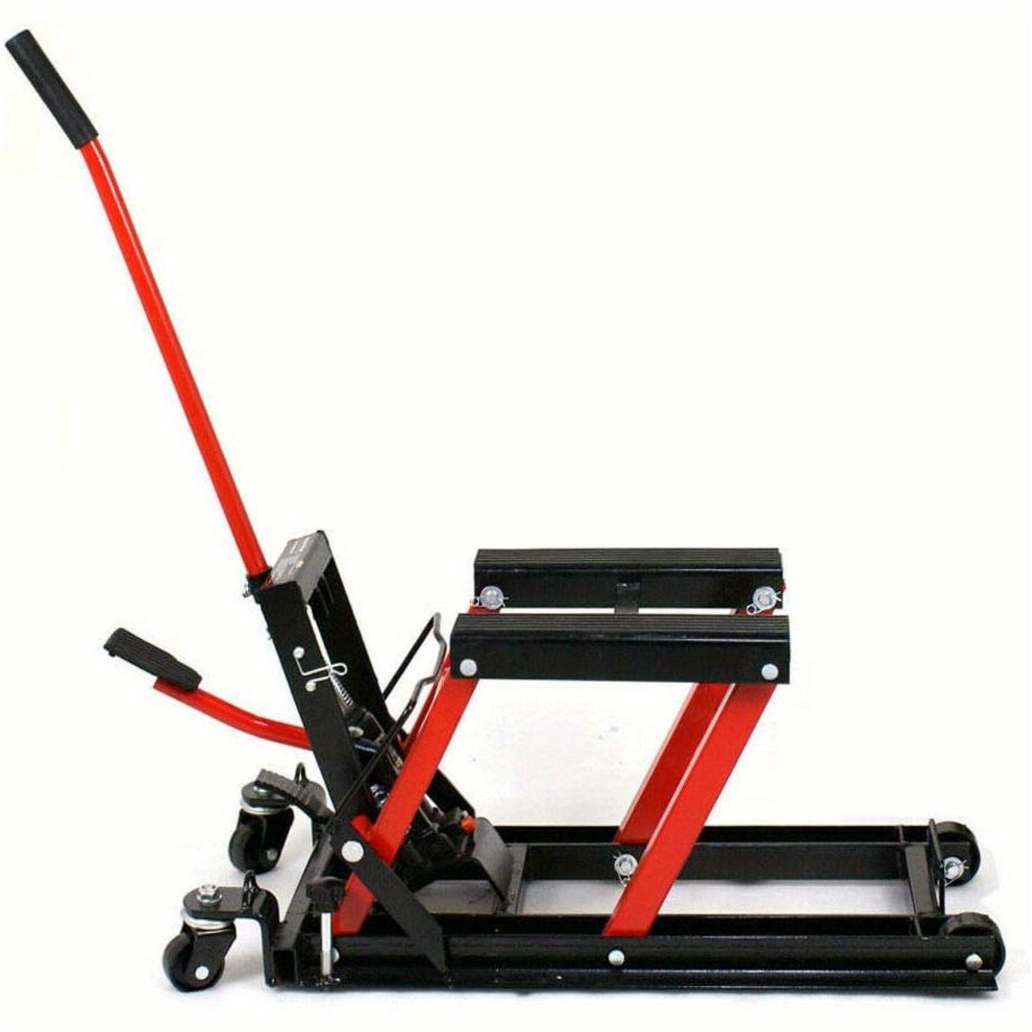 YGJELM Motorcycle Lift, Hydraulic Motorcycle Lift, Maximum Load 680kg, Rubberised Carrying Surfaces, Easy Use, Mounting Stand, Folding Lifting Platform (Red) Fine Hot, Workshop Lifting Solution, Motorcycle Lift Stand, Rubberi