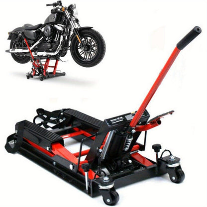 YGJELM Motorcycle Lift, Hydraulic Motorcycle Lift, Maximum Load 680kg, Rubberised Carrying Surfaces, Easy Use, Mounting Stand, Folding Lifting Platform (Red) Fine Hot, Workshop Lifting Solution, Motorcycle Lift Stand, Rubberi