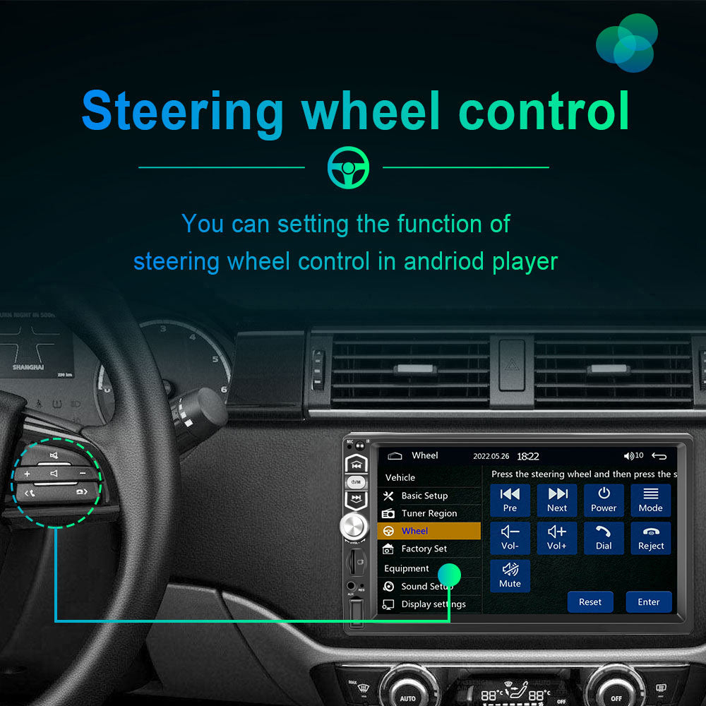 Single Din Autoradio – Autoradio 1 Din – Autostereo – Carplay Radio – Auto Multimedia Speler – 7 Inch Touchscreen – Draadloze Android Auto & Achteruitrijcamera