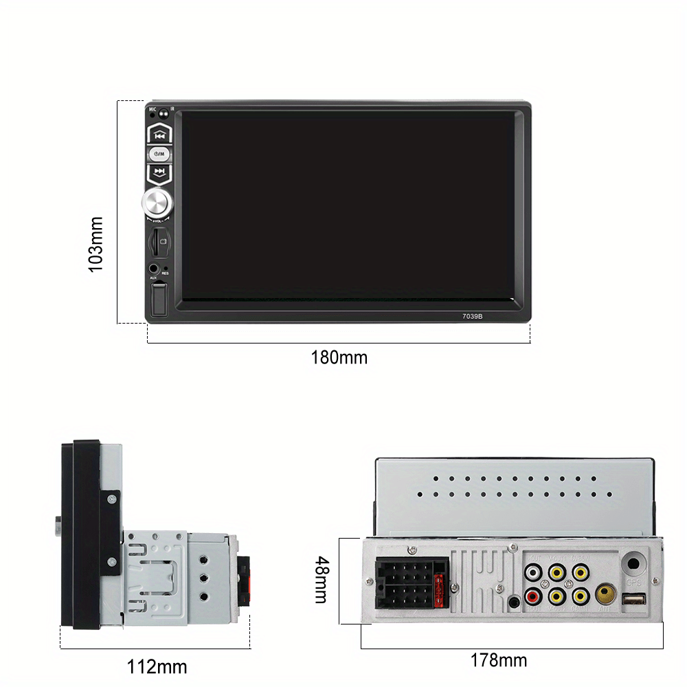 Single Din Autoradio – Autoradio 1 Din – Autostereo – Carplay Radio – Auto Multimedia Speler – 7 Inch Touchscreen – Draadloze Android Auto & Achteruitrijcamera