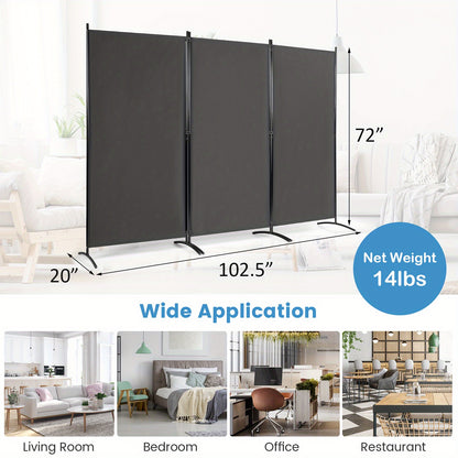 Paravent – Kamerscherm – Scheidingswand – Roomdivider – Privacy Scherm – 3-Delig – Polyester Met Stalen Poten – Inklapbaar En Verstelbaar