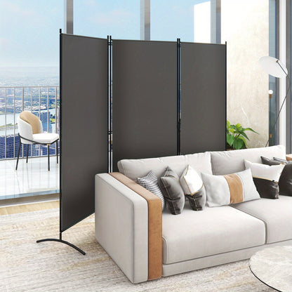 Paravent – Kamerscherm – Scheidingswand – Roomdivider – Privacy Scherm – 3-Delig – Polyester Met Stalen Poten – Inklapbaar En Verstelbaar