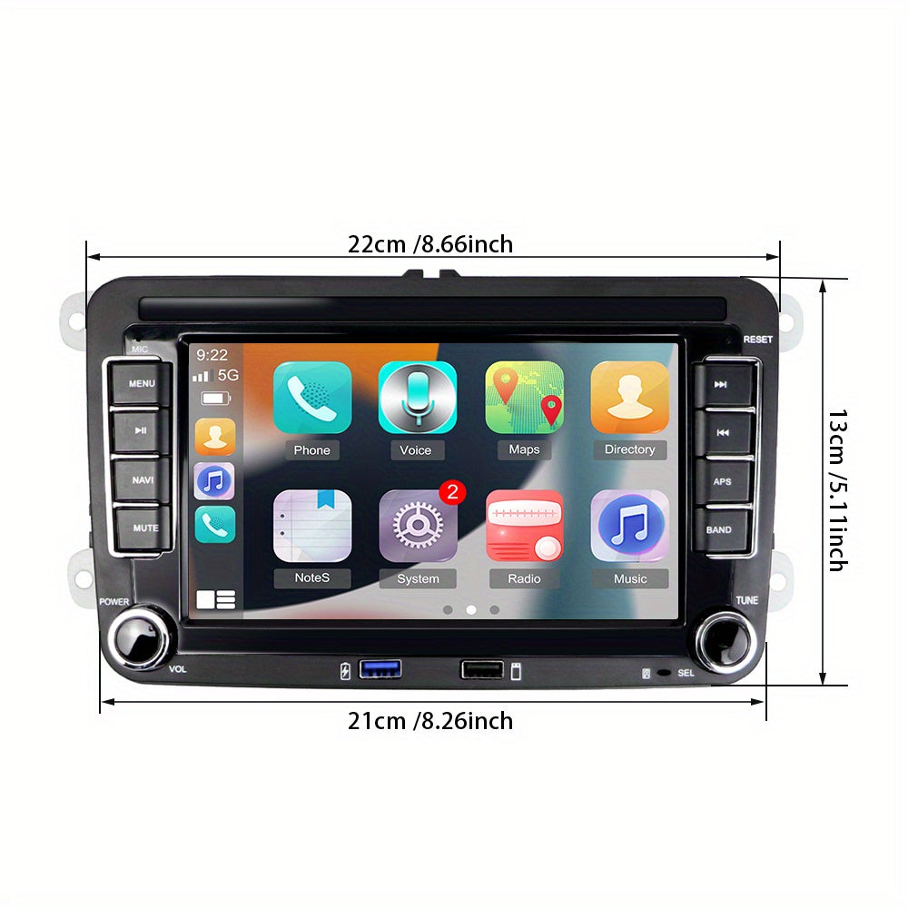 Autoradio – Multimedia Speler – DAB+ Radio – Auto Radio – Car Audio – 7 Inch HD IPS Touchscreen – Wireless CarPlay & Android Auto – 8 Core 6GB RAM 128GB Opslag - QUORE