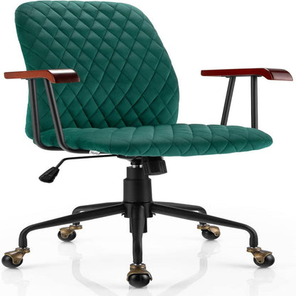 Bureaustoel – Draaifauteuil – Kantoorstoel – Gamestoel – Ergonomische Stoel – Fluwelen Bekleding – Verstelbare Hoogte 89,5-97,5 cm – 360° Draaibaar – Groen