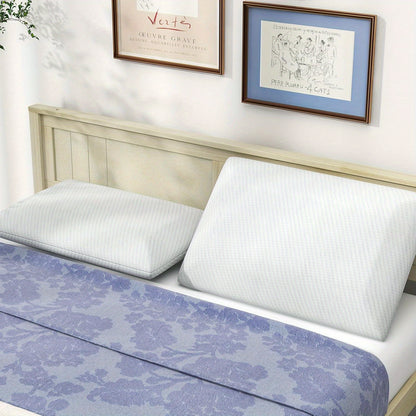 Kussen – Hoofdkussen – Neksteunkussen – Orthopedisch Kussen – Ergonomisch Kussen – Set van 2 – Memory Foam met Houtskoolinfusie – Afneembare Wasbare Hoes – 60x40x13 cm – Wit