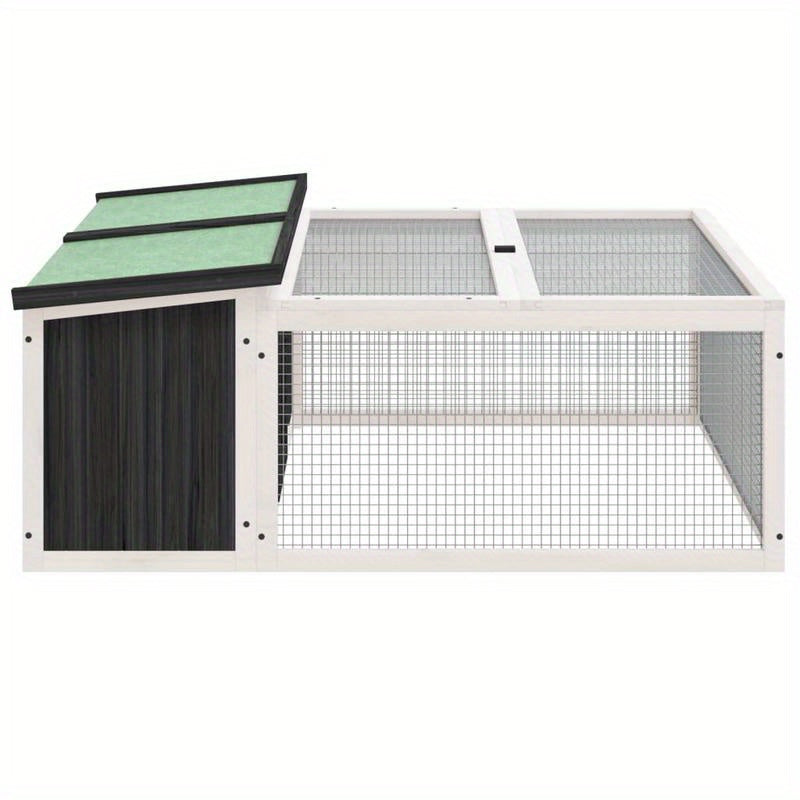 Konijnenhok – Konijnenkooi – Knaagdierverblijf – Buitenhok – Binnenhok – Grijs – Massief Grenenhout – Ruim 117,5x97x47,5 cm – Weerbestendig & Makkelijk Schoon Te Maken