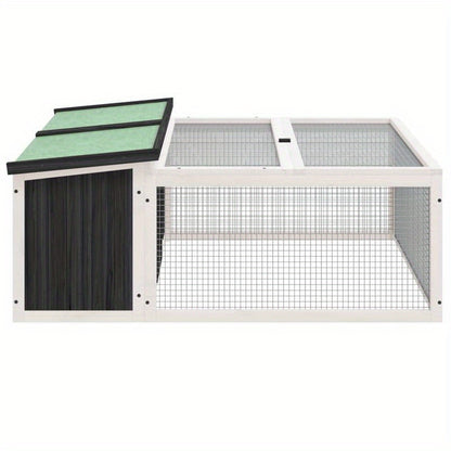 Konijnenhok – Konijnenkooi – Knaagdierverblijf – Buitenhok – Binnenhok – Grijs – Massief Grenenhout – Ruim 117,5x97x47,5 cm – Weerbestendig & Makkelijk Schoon Te Maken