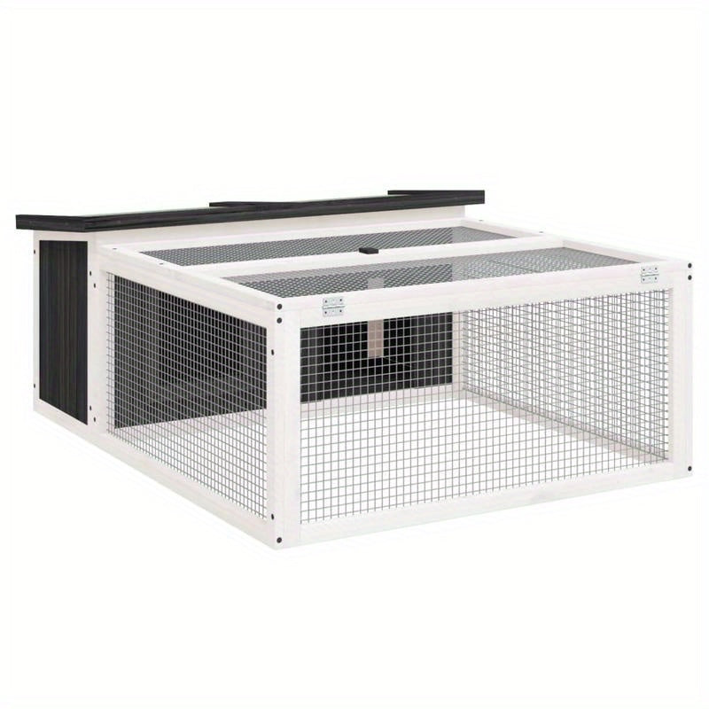 Konijnenhok – Konijnenkooi – Knaagdierverblijf – Buitenhok – Binnenhok – Grijs – Massief Grenenhout – Ruim 117,5x97x47,5 cm – Weerbestendig & Makkelijk Schoon Te Maken