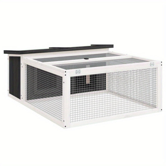 Konijnenhok – Konijnenkooi – Knaagdierverblijf – Buitenhok – Binnenhok – Grijs – Massief Grenenhout – Ruim 117,5x97x47,5 cm – Weerbestendig & Makkelijk Schoon Te Maken