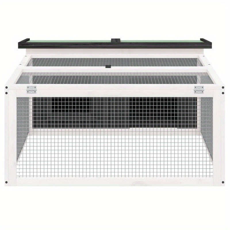 Konijnenhok – Konijnenkooi – Knaagdierverblijf – Buitenhok – Binnenhok – Grijs – Massief Grenenhout – Ruim 117,5x97x47,5 cm – Weerbestendig & Makkelijk Schoon Te Maken