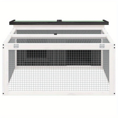 Konijnenhok – Konijnenkooi – Knaagdierverblijf – Buitenhok – Binnenhok – Grijs – Massief Grenenhout – Ruim 117,5x97x47,5 cm – Weerbestendig & Makkelijk Schoon Te Maken