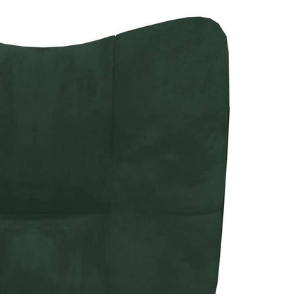 Fauteuil – Lounge Fauteuil – Relaxfauteuil – Leunstoel – Draaifauteuil – Donkergroene Fluwelen Bekleding – Plush Zitting Met Massief Houten & Metalen Frame