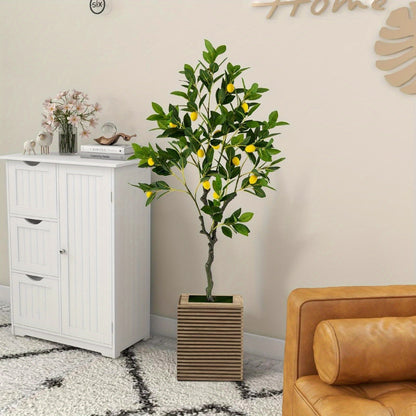 Artificial lemon tree 120cm, lime tree with pot & 18 lemons, artificial plant, citrus plant houseplant