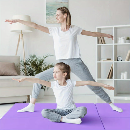 Gymnastiekmat – Trainingsmat – Yoga Mat – Fitnessmat – Pilatesmat – Opvouwbaar – Dik Schuim – Kunstleer – Handvatten – Comfortabele Demping – Duurzaam Design