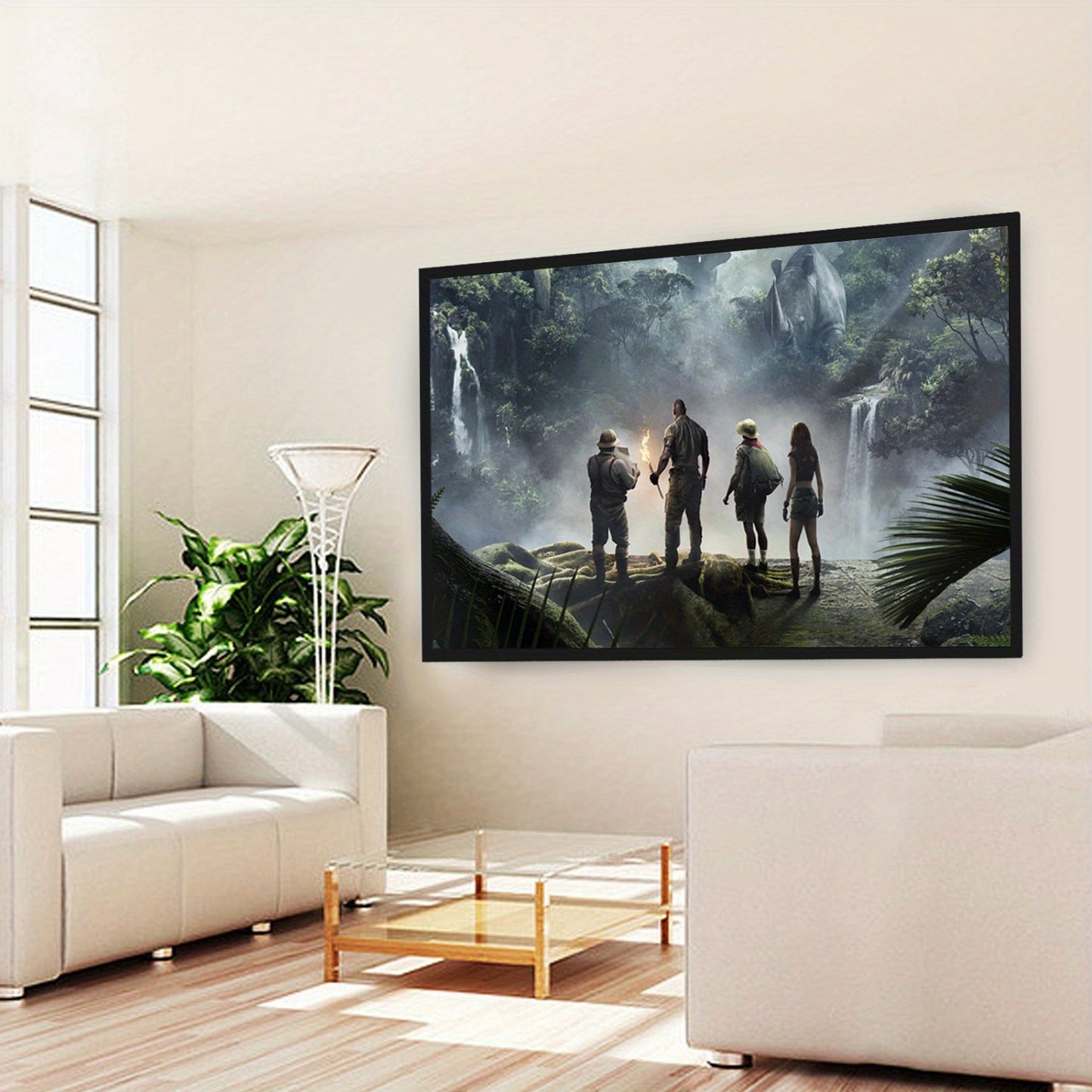 Projectiescherm – Beamer Scherm – Projectiedoek – Beamerscherm – Projectorscherm – 100 Inch – 16:9 4K HD – Aluminium Frame Met Zwarte Rand