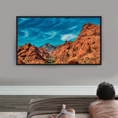 Projectiescherm – Beamer Scherm – Projectiedoek – Beamerscherm – Projectorscherm – 100 Inch – 16:9 4K HD – Aluminium Frame Met Zwarte Rand