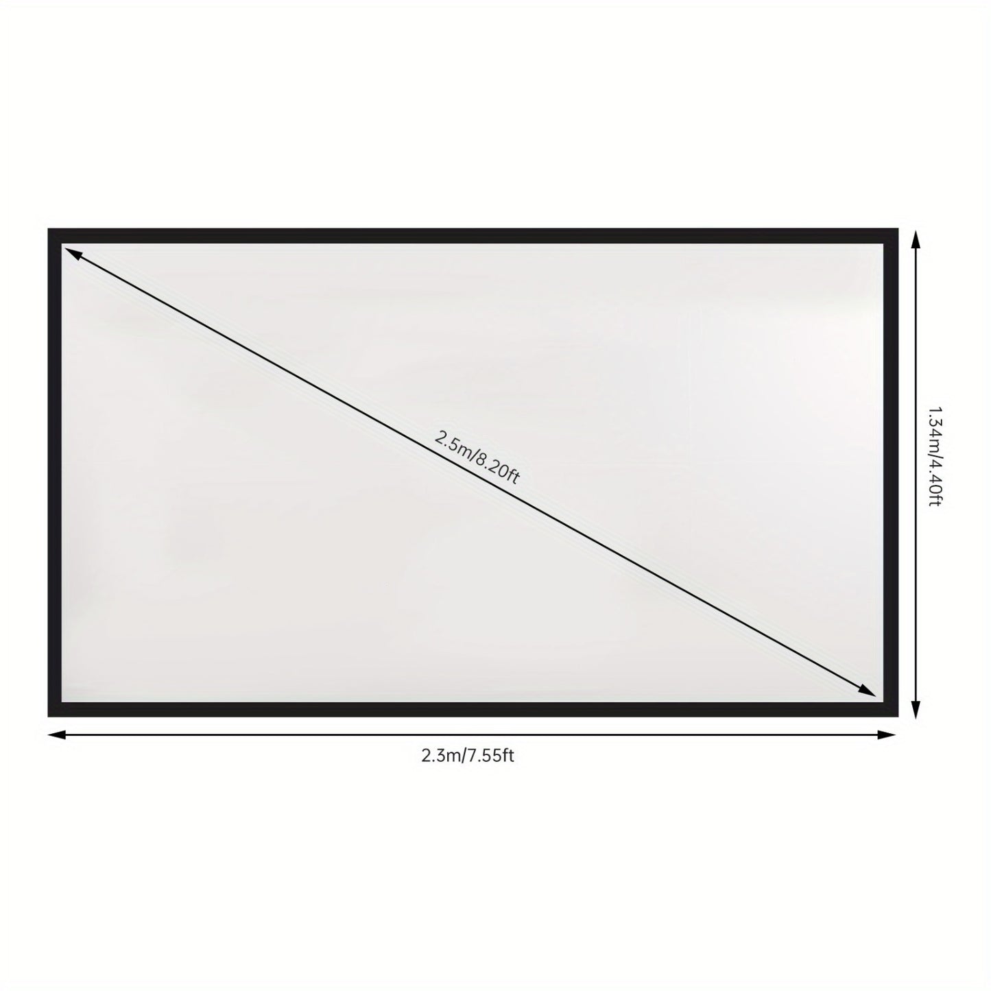 Projectiescherm – Beamer Scherm – Projectiedoek – Beamerscherm – Projectorscherm – 100 Inch – 16:9 4K HD – Aluminium Frame Met Zwarte Rand