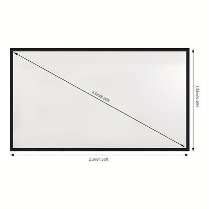 Projectiescherm – Beamer Scherm – Projectiedoek – Beamerscherm – Projectorscherm – 100 Inch – 16:9 4K HD – Aluminium Frame Met Zwarte Rand